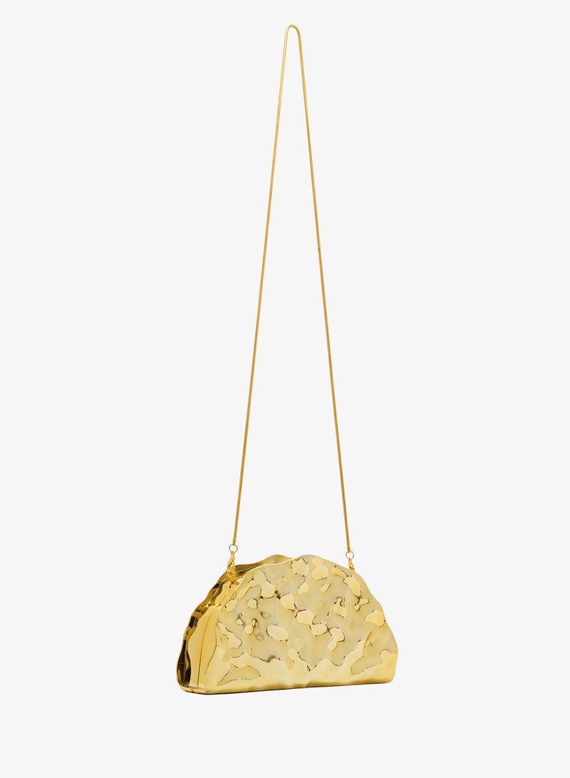 Ella Limited Edition Gold Seashell Shaped Statement Clutch - Image 2
